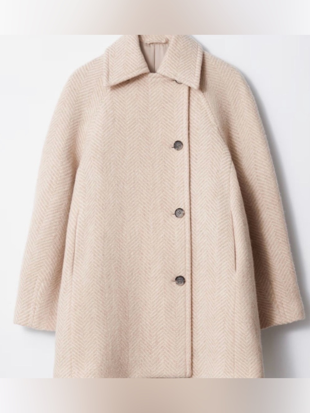 & Other Stories Cream Wool Coat